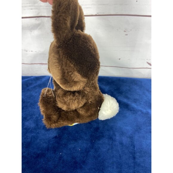 Vintage‎ Dakin Bunny Rabbit 1982 7" Plush Brown Orange Floral Ears Feet Easter - Picture 4 of 6